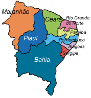Mapa do Nordeste