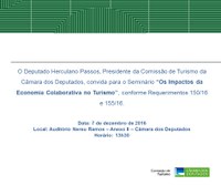 Aviso de pauta: Seminário “O Impacto da Economia Colaborativa no Turismo”