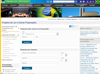 Página de Pesquisa de Proposições