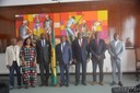 Deputado gabonês, Yves Fernand Manfoumbi, membro da Aliança Parlamentar para Segurança Alimentar e Nutricional (APSAN) recebido em Audiência de Cortesia pelo Presidente da Assembleia Nacional, Delfim Neves